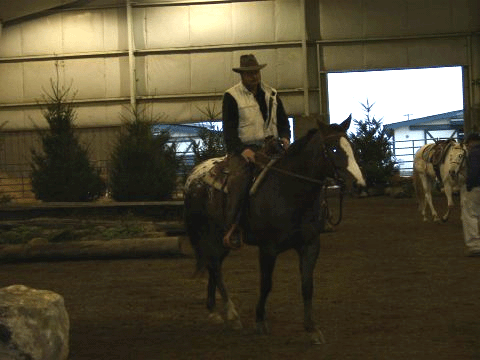 Callie and John at a trail riding horse show